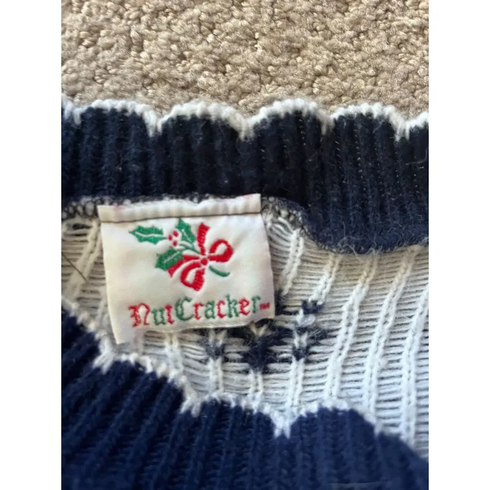 Vintage Snowy Scene Christmas Sweater L/XL